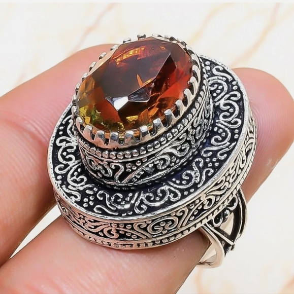 New Bi-Color Tourmaline 925 Silver Statement Ring. - Picture 2 of 15